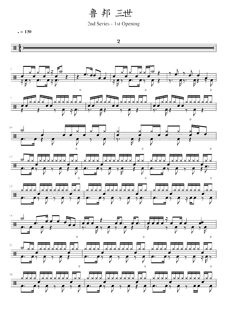 鲁邦三世 鼓谱预览
