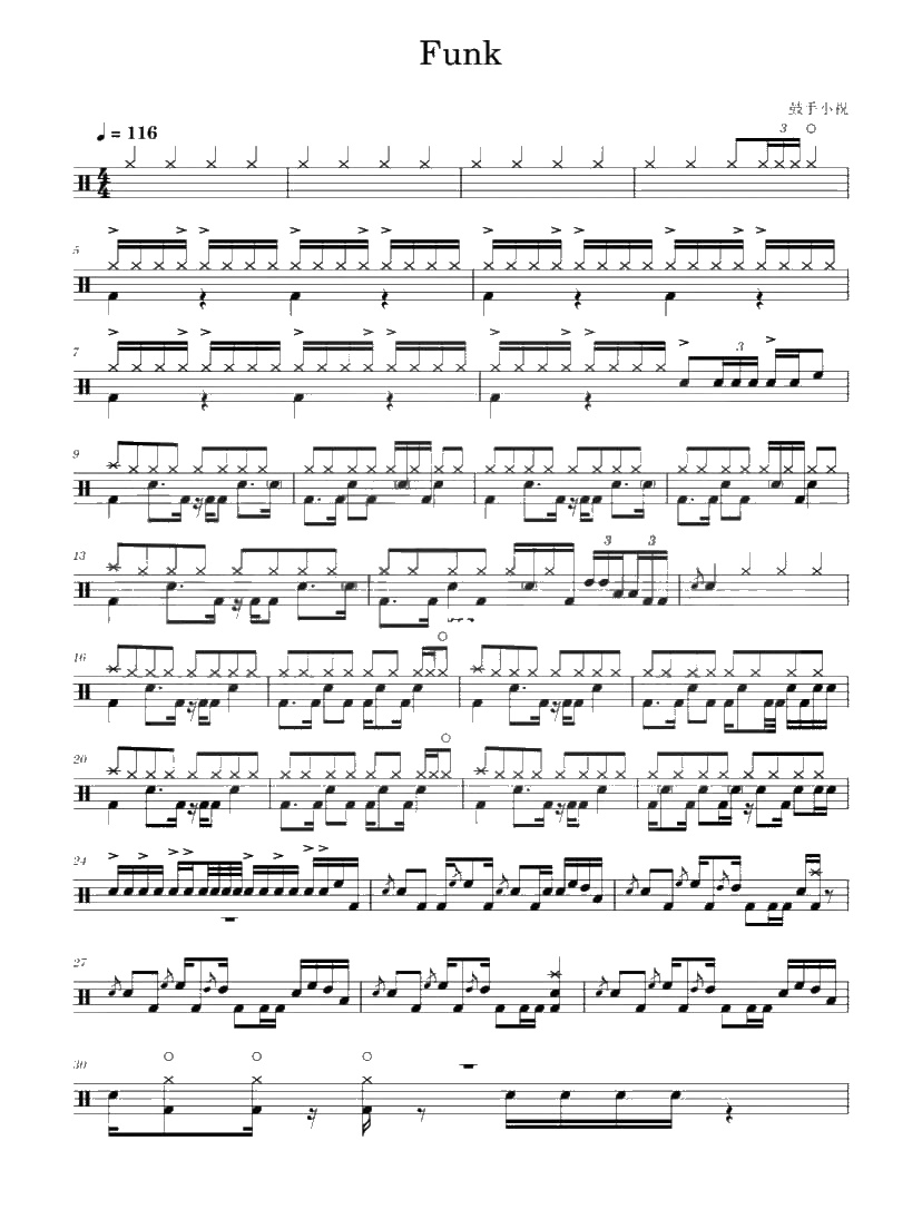 Funk 鼓谱预览