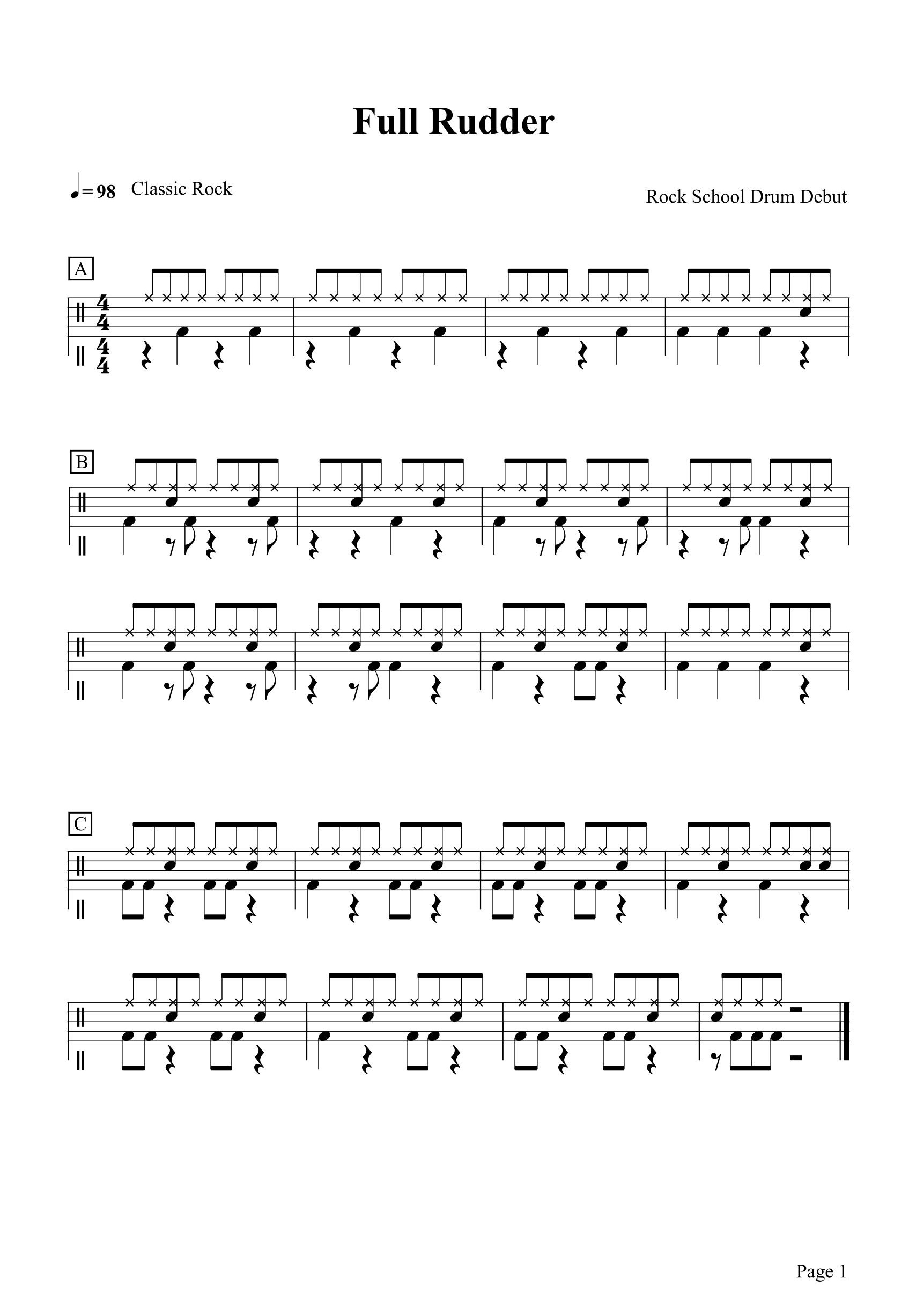 Full Rudder 鼓谱预览