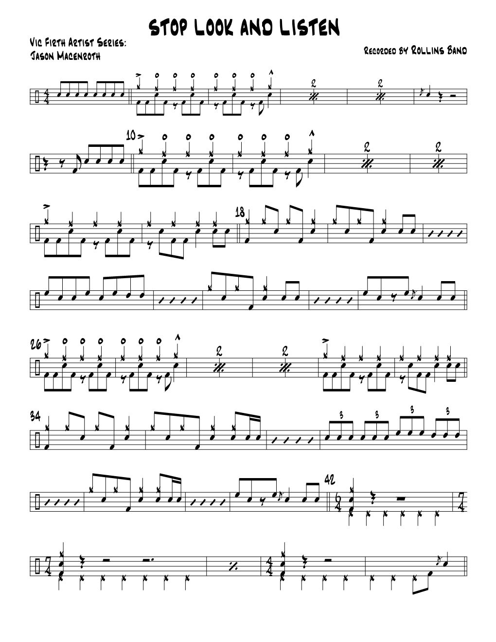 Stop Look And Listen 鼓谱预览