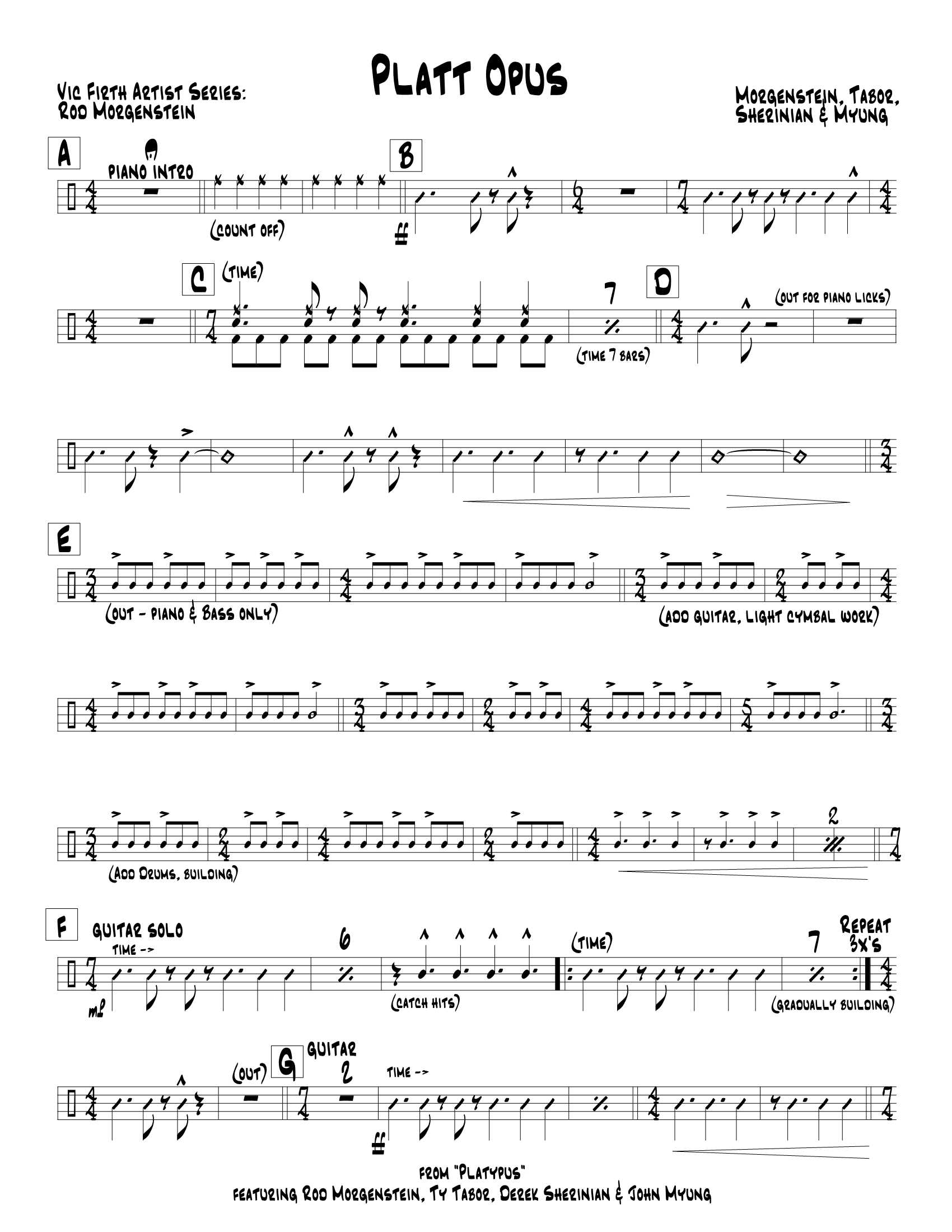 Platt Opus 鼓谱预览