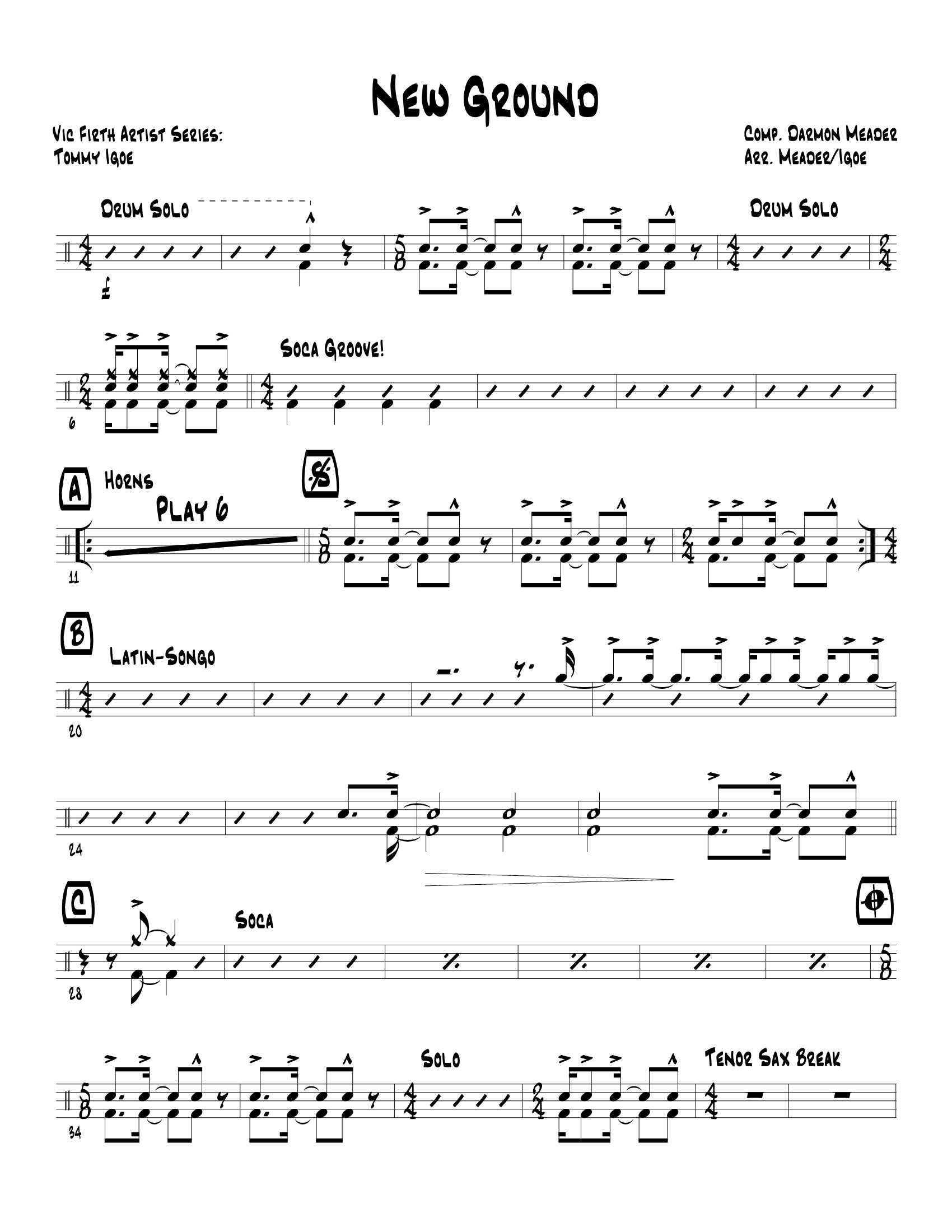 New Ground 鼓谱预览