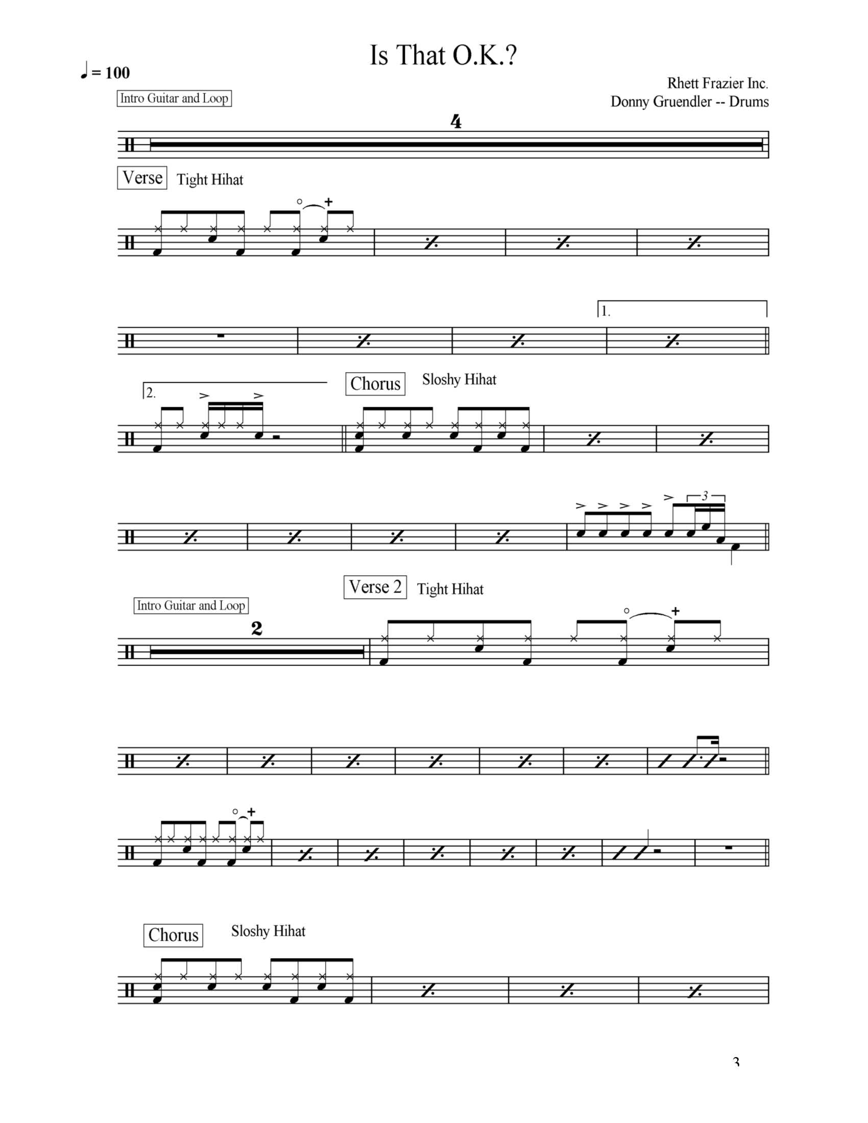 is that okay 鼓谱预览