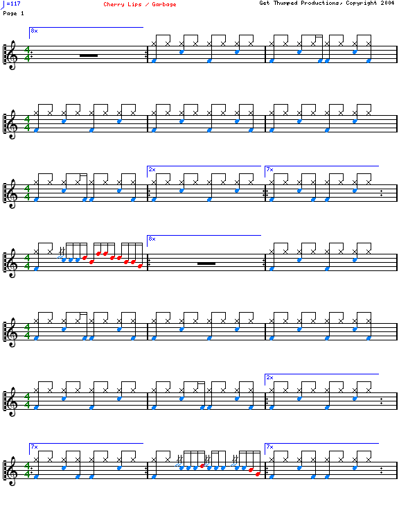 Cherry lips 鼓谱预览