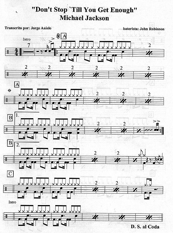 Don't stop 'till you get enough 鼓谱预览