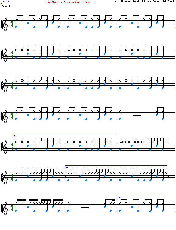 Get this party started 鼓谱预览