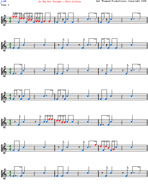 In the air tonight 鼓谱预览