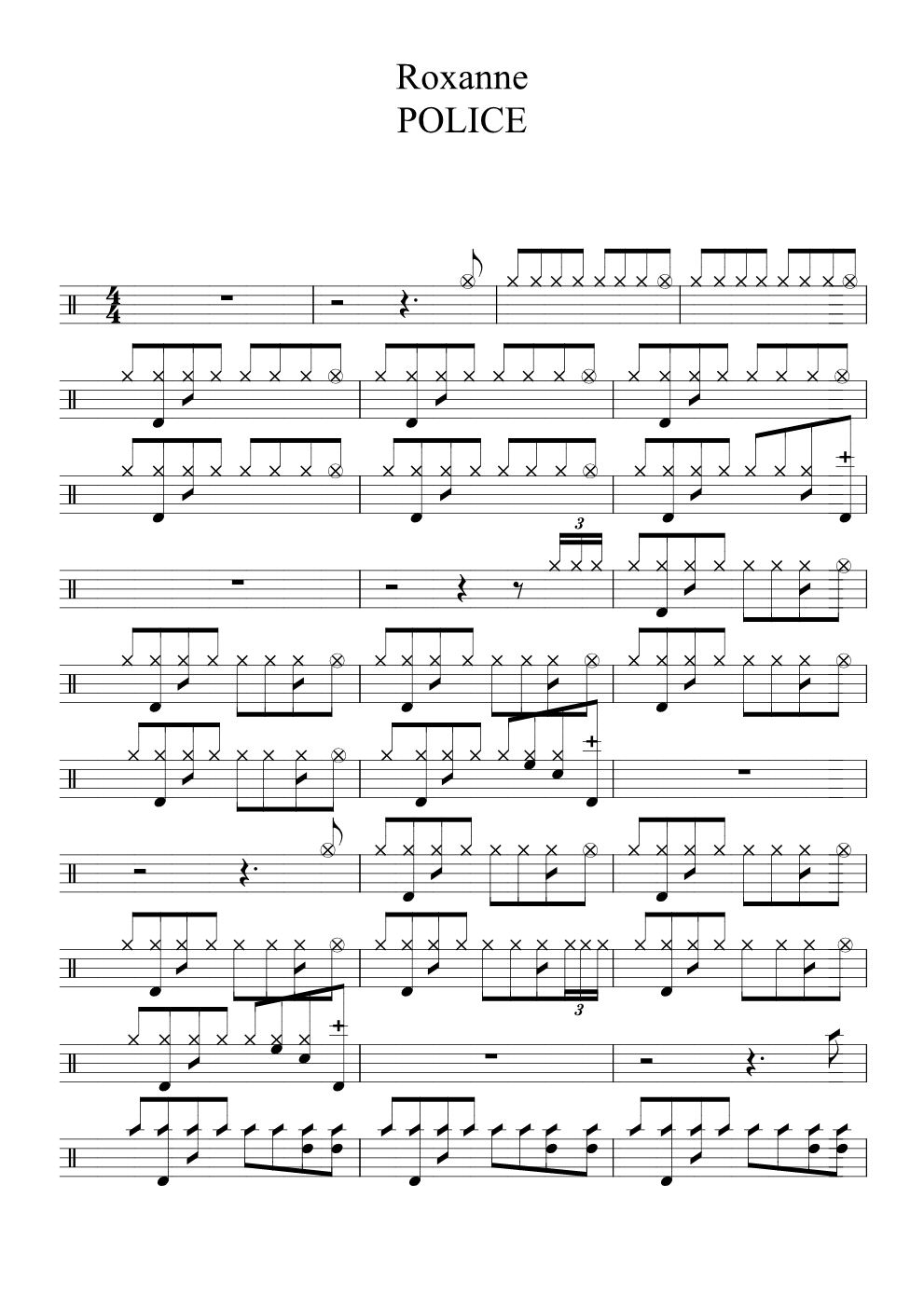 Roxanne 鼓谱预览