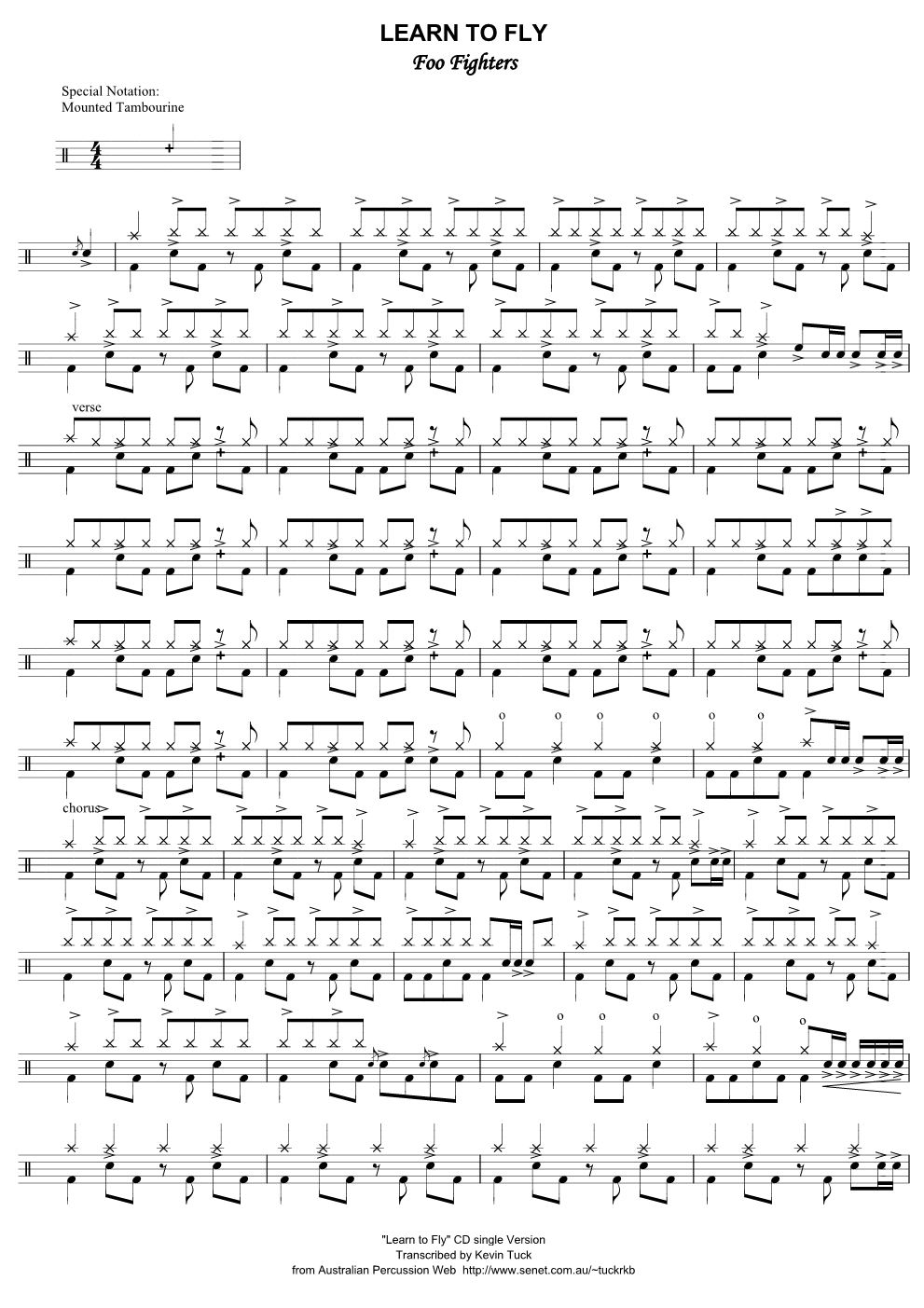 Learn To Fly 鼓谱预览