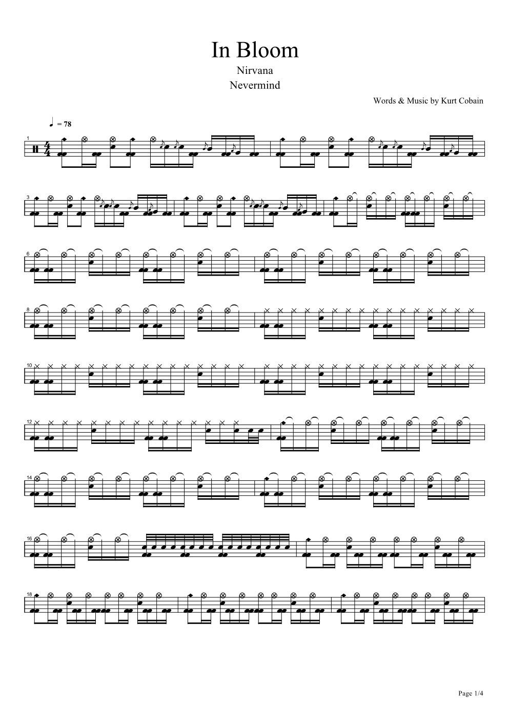 In Bloom 鼓谱预览