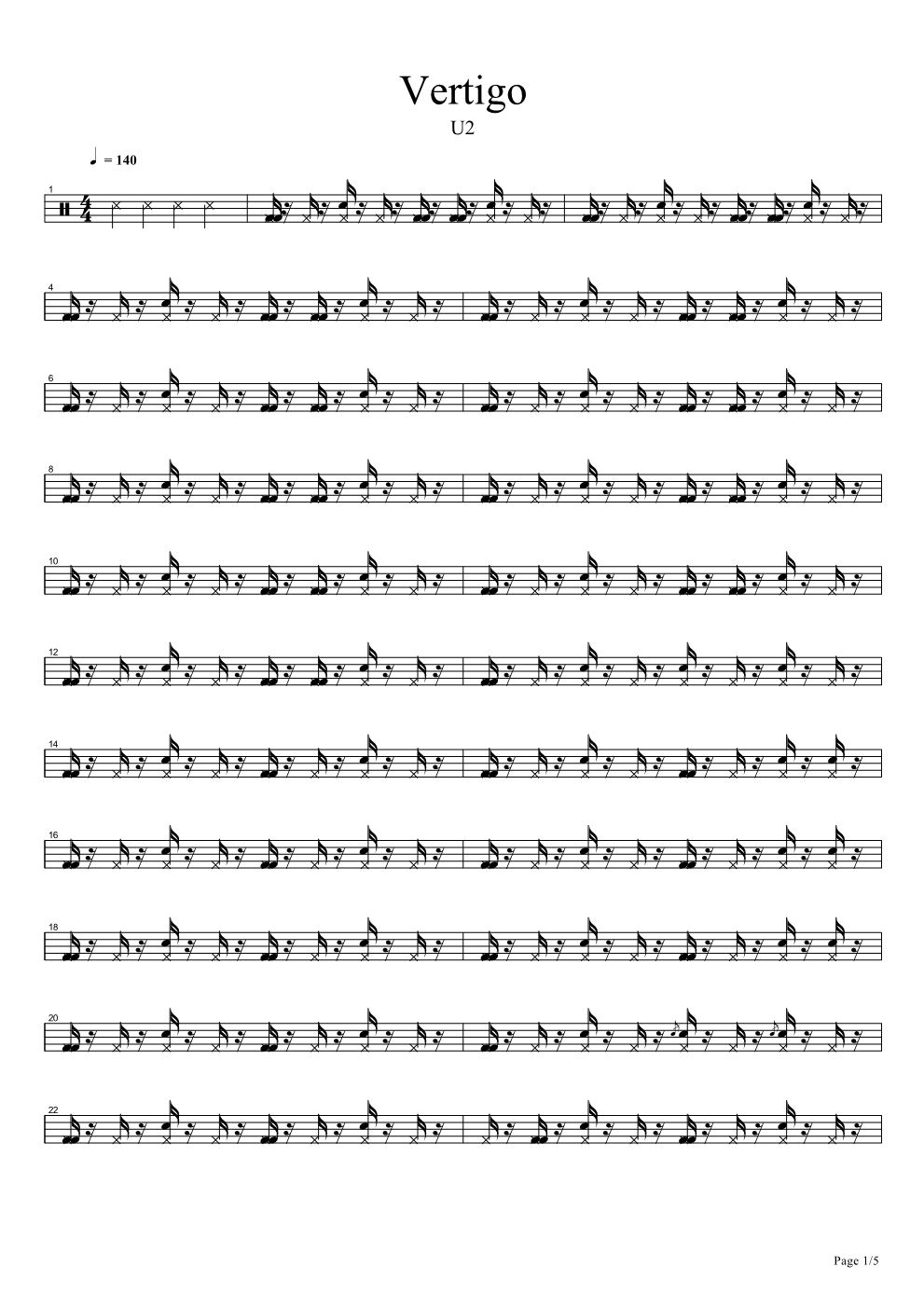 Vertigok 鼓谱预览