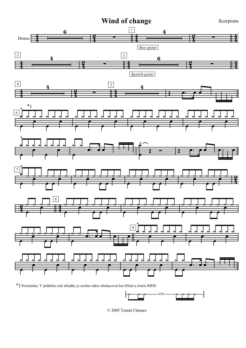 Wind Of Changek 鼓谱预览