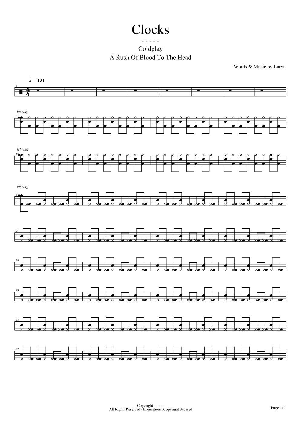 Clocksk 鼓谱预览