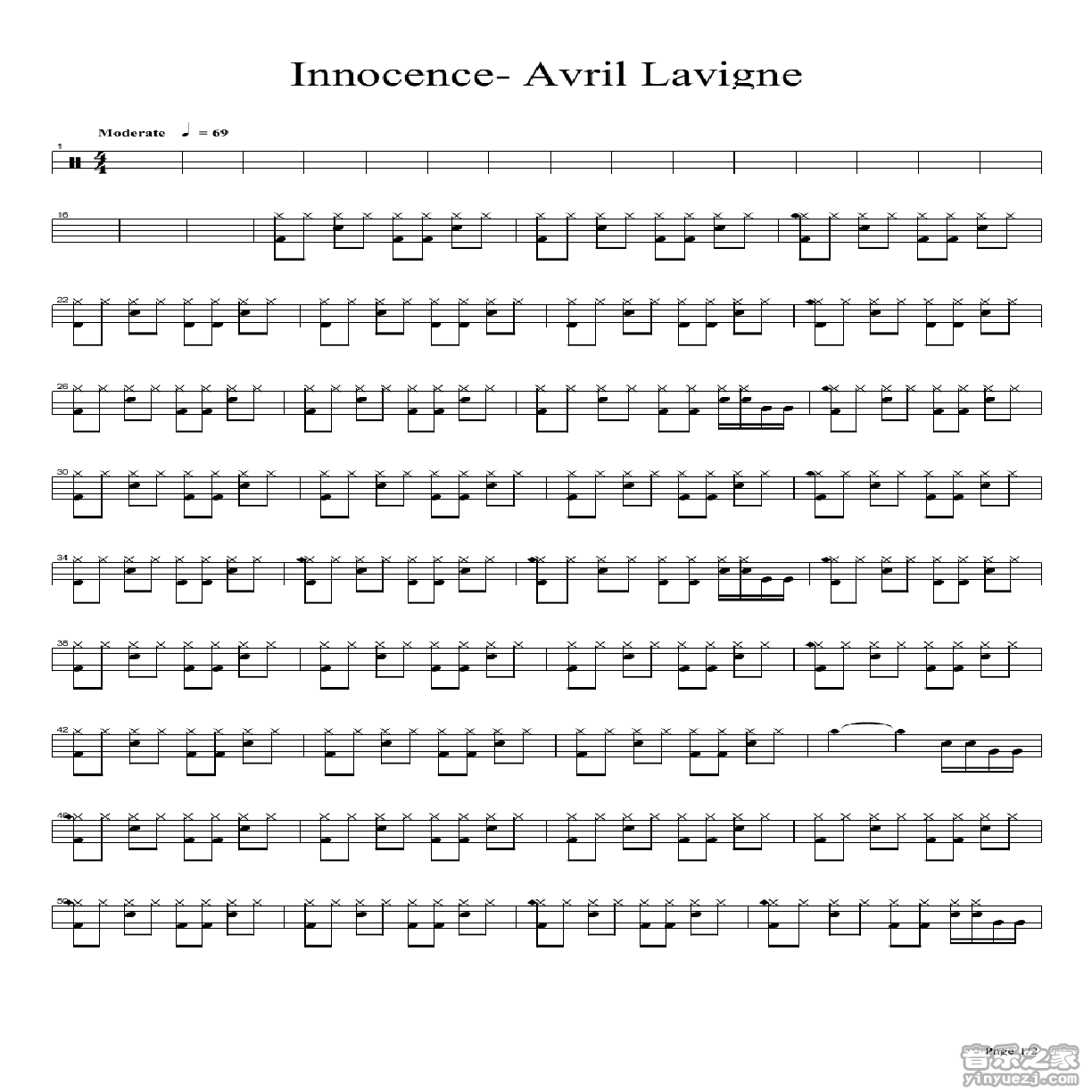 Innocence 鼓谱预览