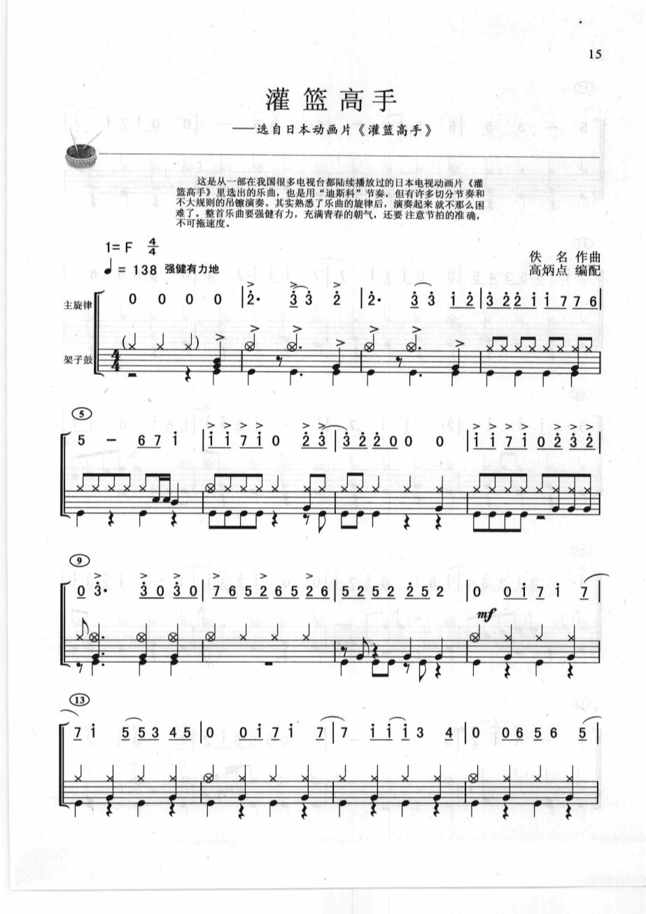 灌篮高手 鼓谱预览