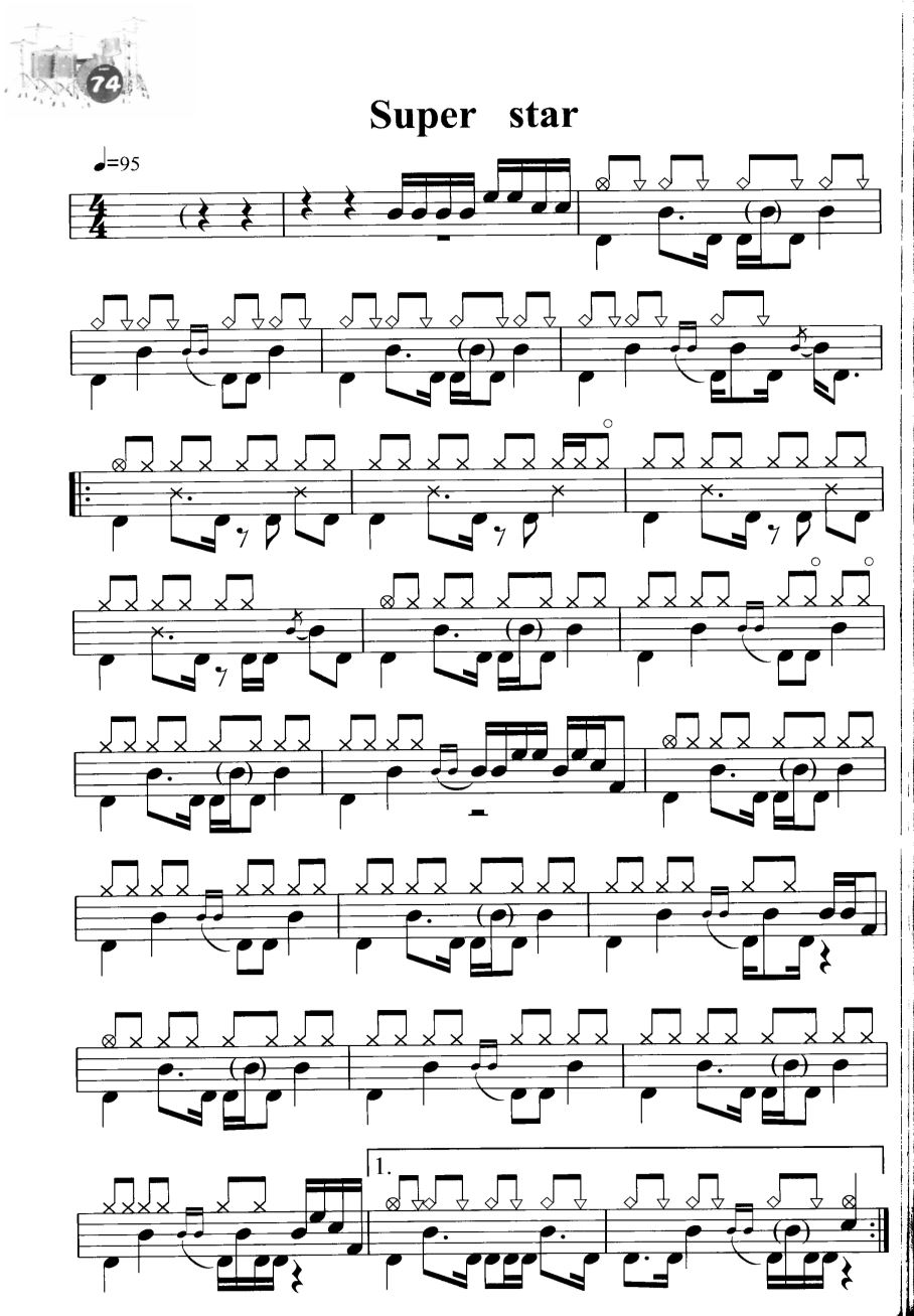 Super star 鼓谱预览