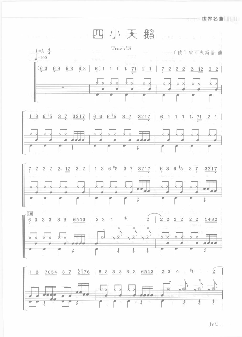 四小天鹅 鼓谱预览