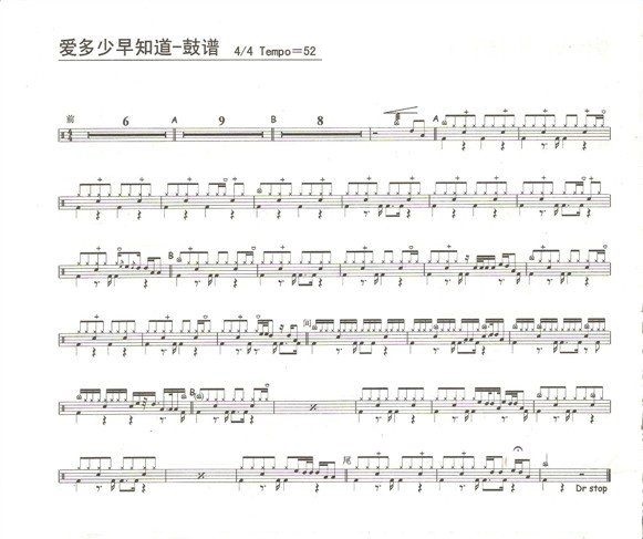 爱多少早知道 鼓谱预览