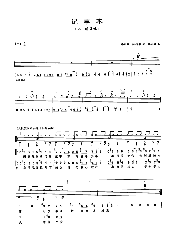 记事本 鼓谱预览