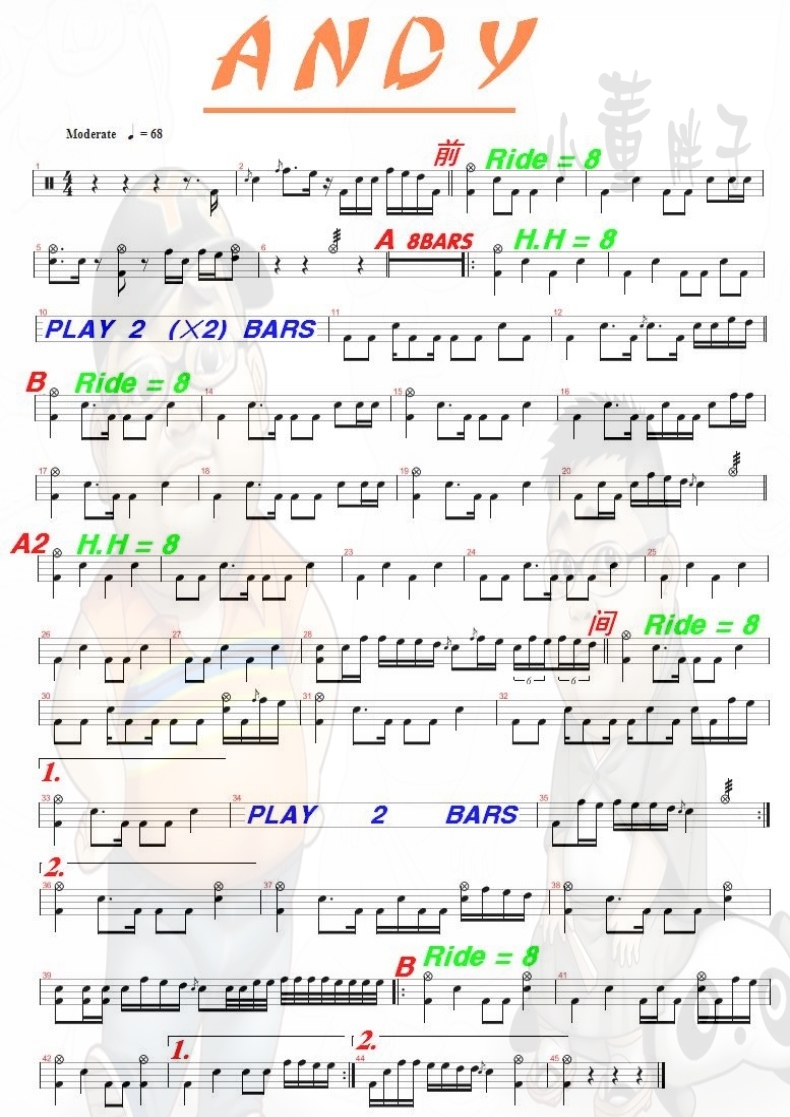 Andy 鼓谱预览