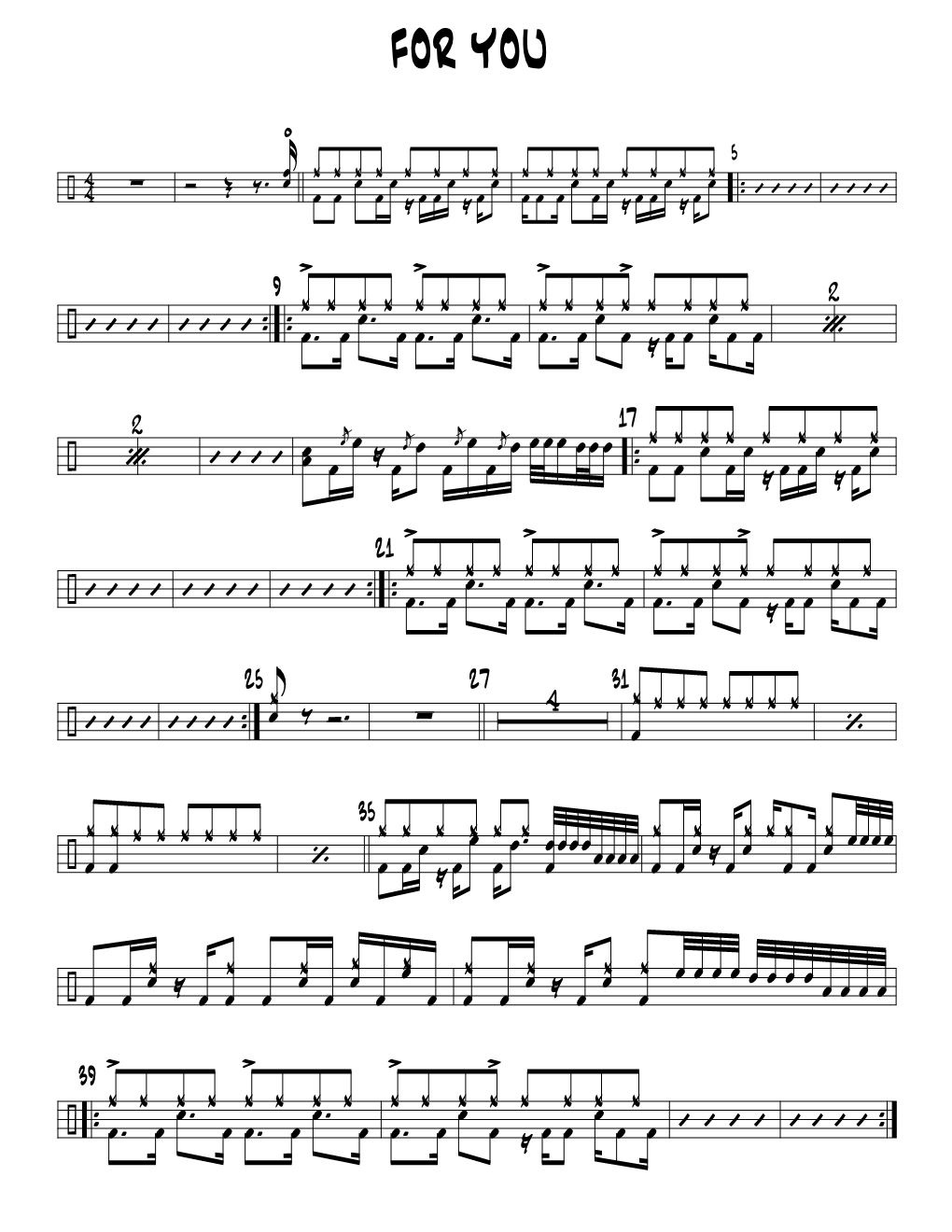 For_You 鼓谱预览