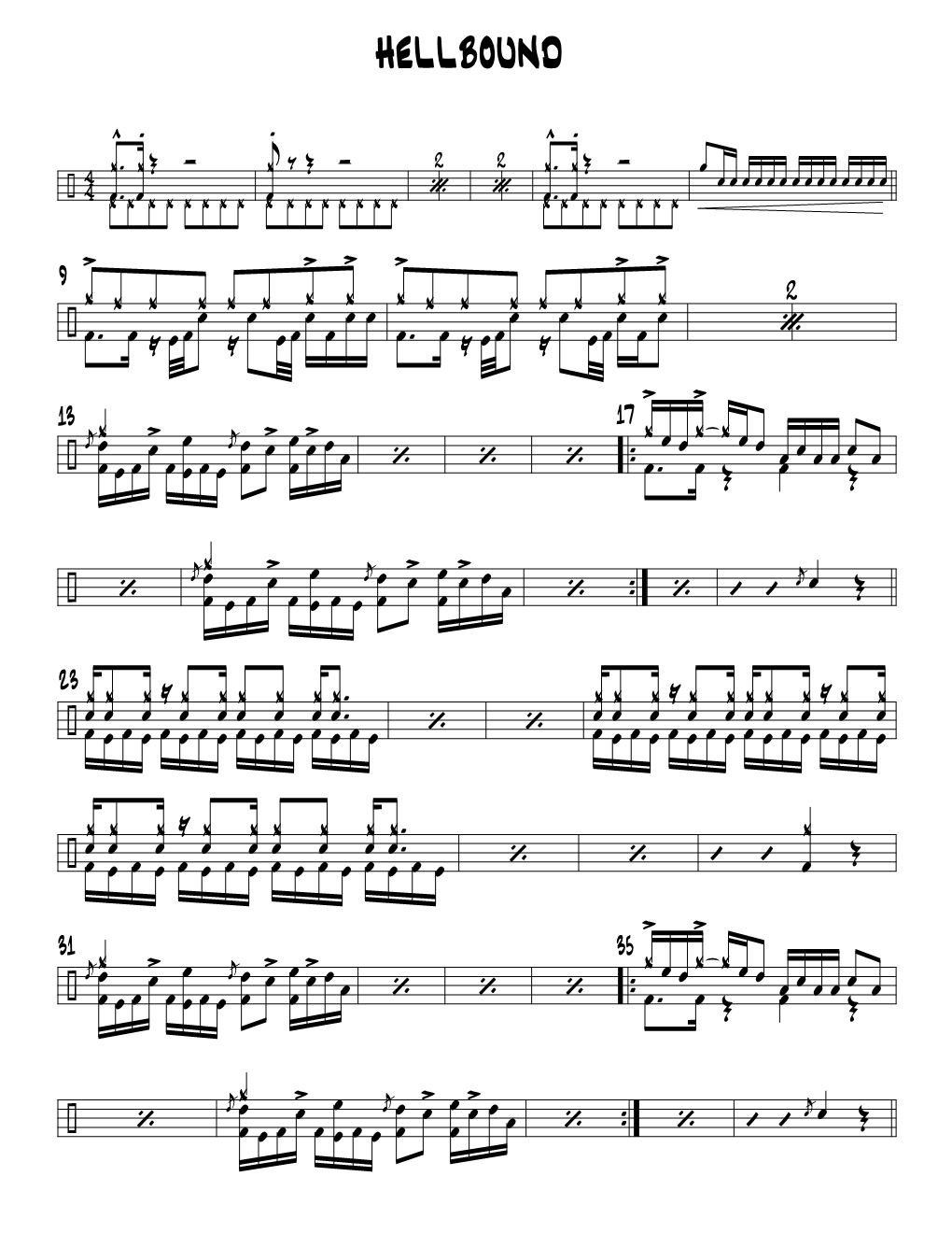 Hellbound 鼓谱预览