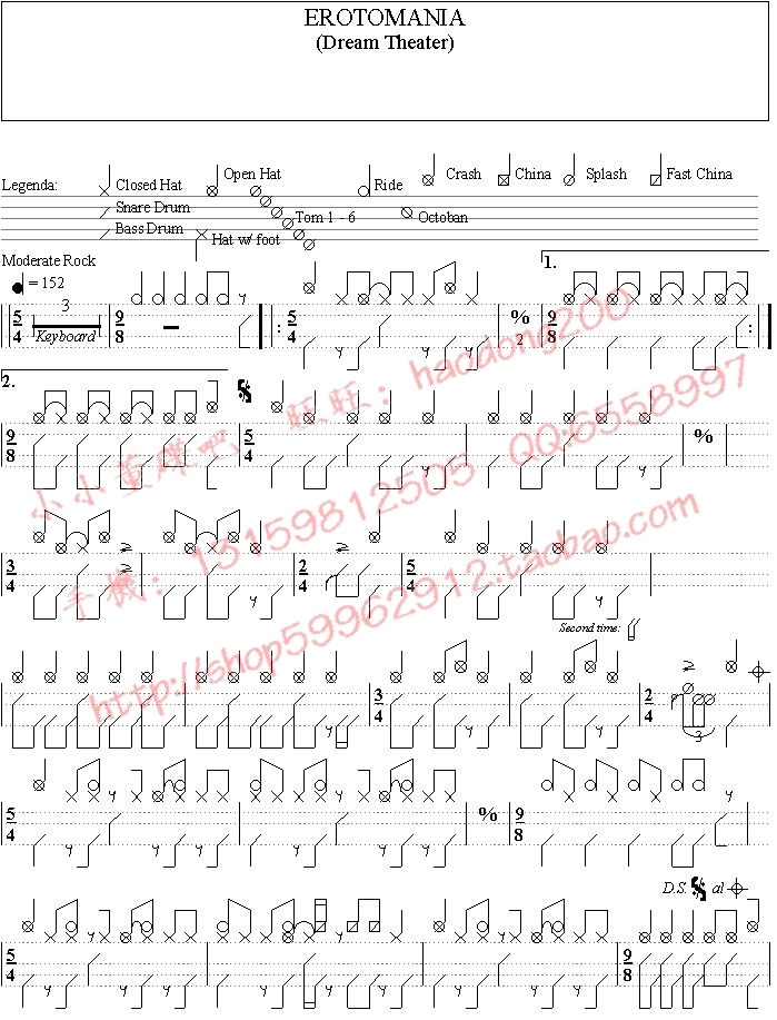Erotomania 鼓谱预览