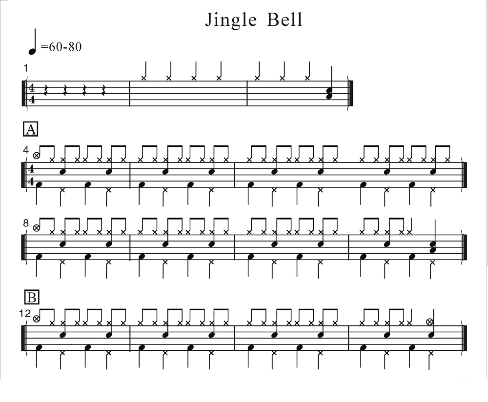 Jingle Bells 鼓谱预览