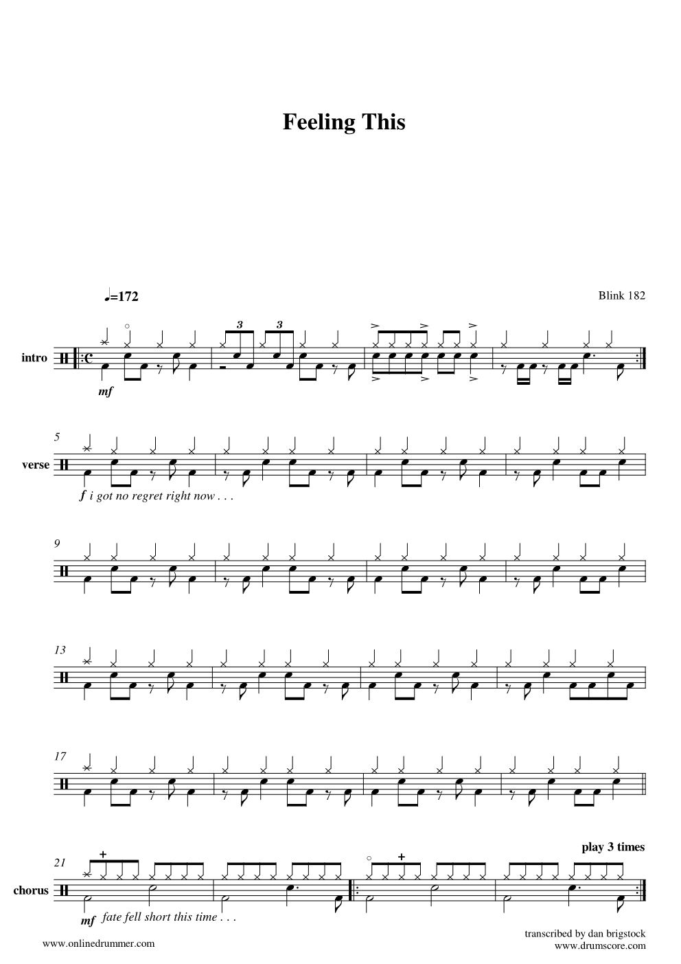 Feeling This 鼓谱预览