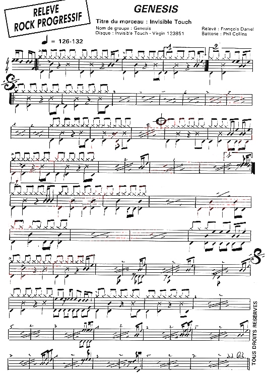 Invisible Touch 鼓谱预览