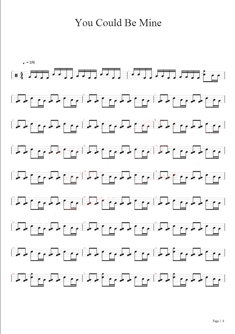 You Could Be Mine 鼓谱预览