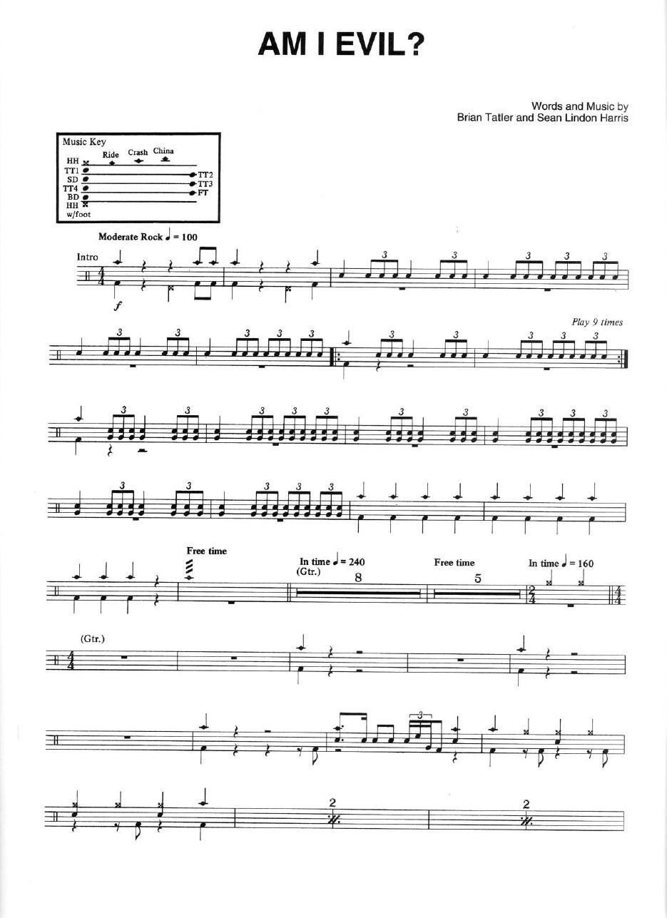Am I Evil 鼓谱预览