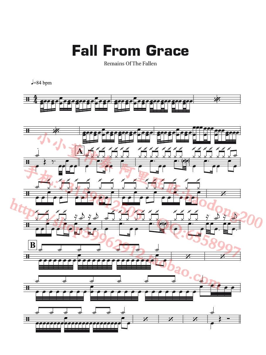 Fall From Grace 鼓谱预览