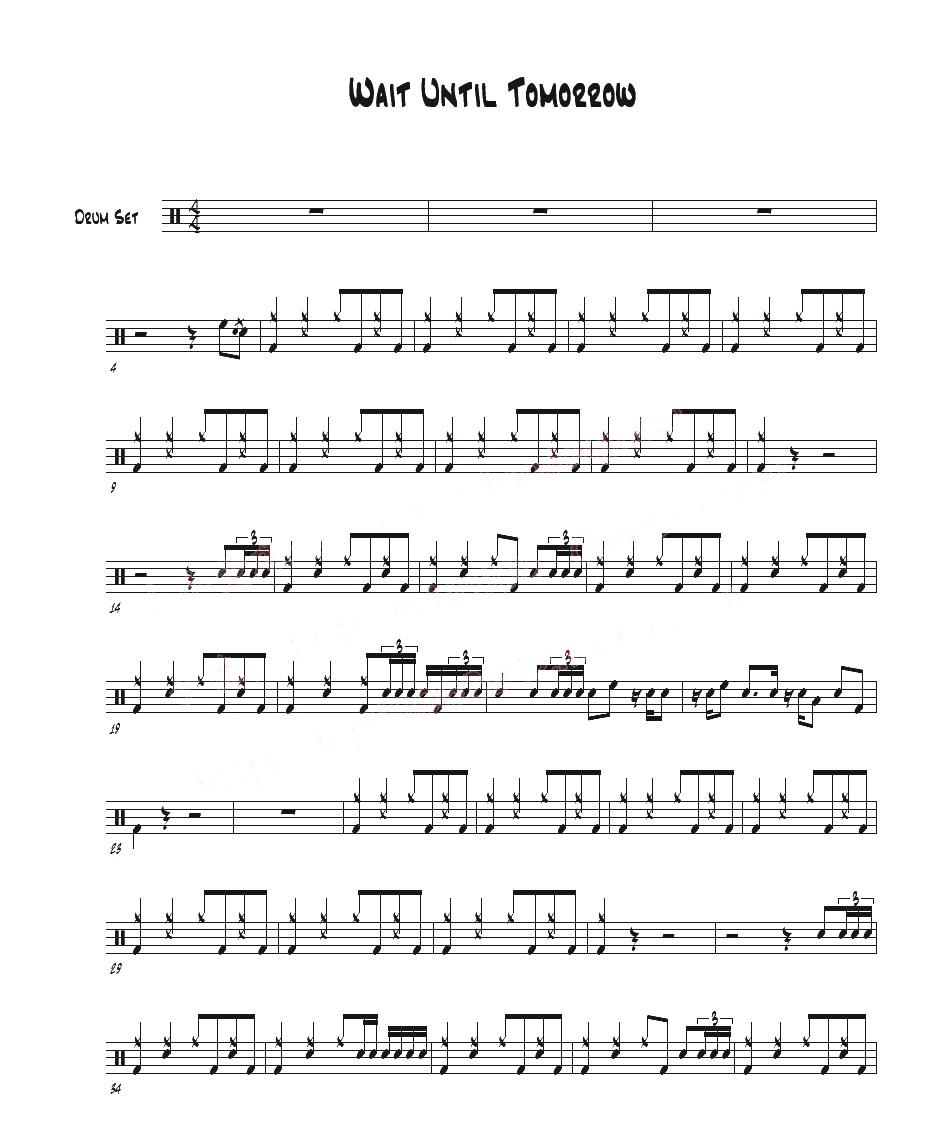 Wait Until Tomorrow 鼓谱预览