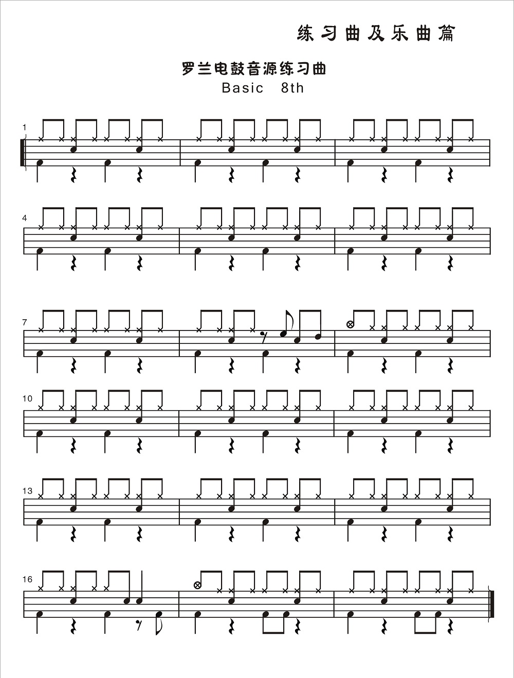 Basic 8th 鼓谱预览