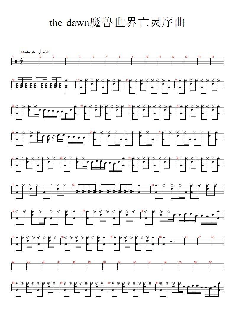 The Dawn 鼓谱预览
