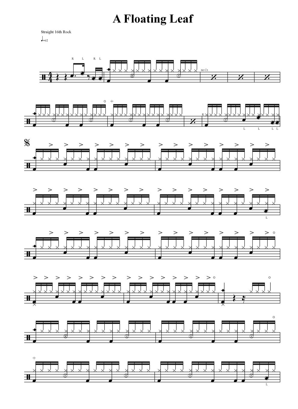 A Floating Leaf 鼓谱预览