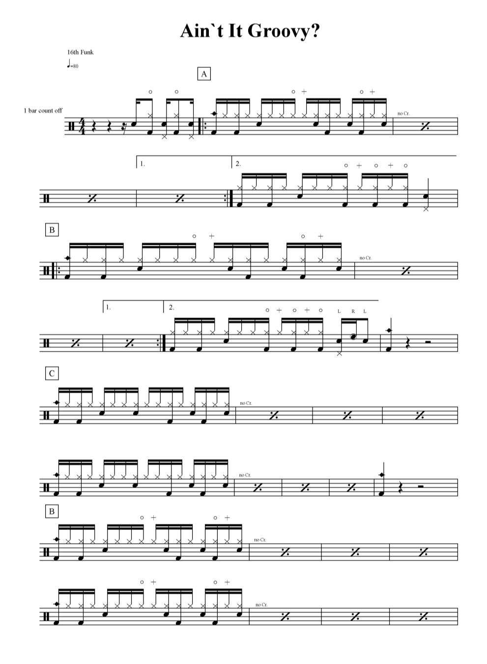 Ain't It Groovy 鼓谱预览
