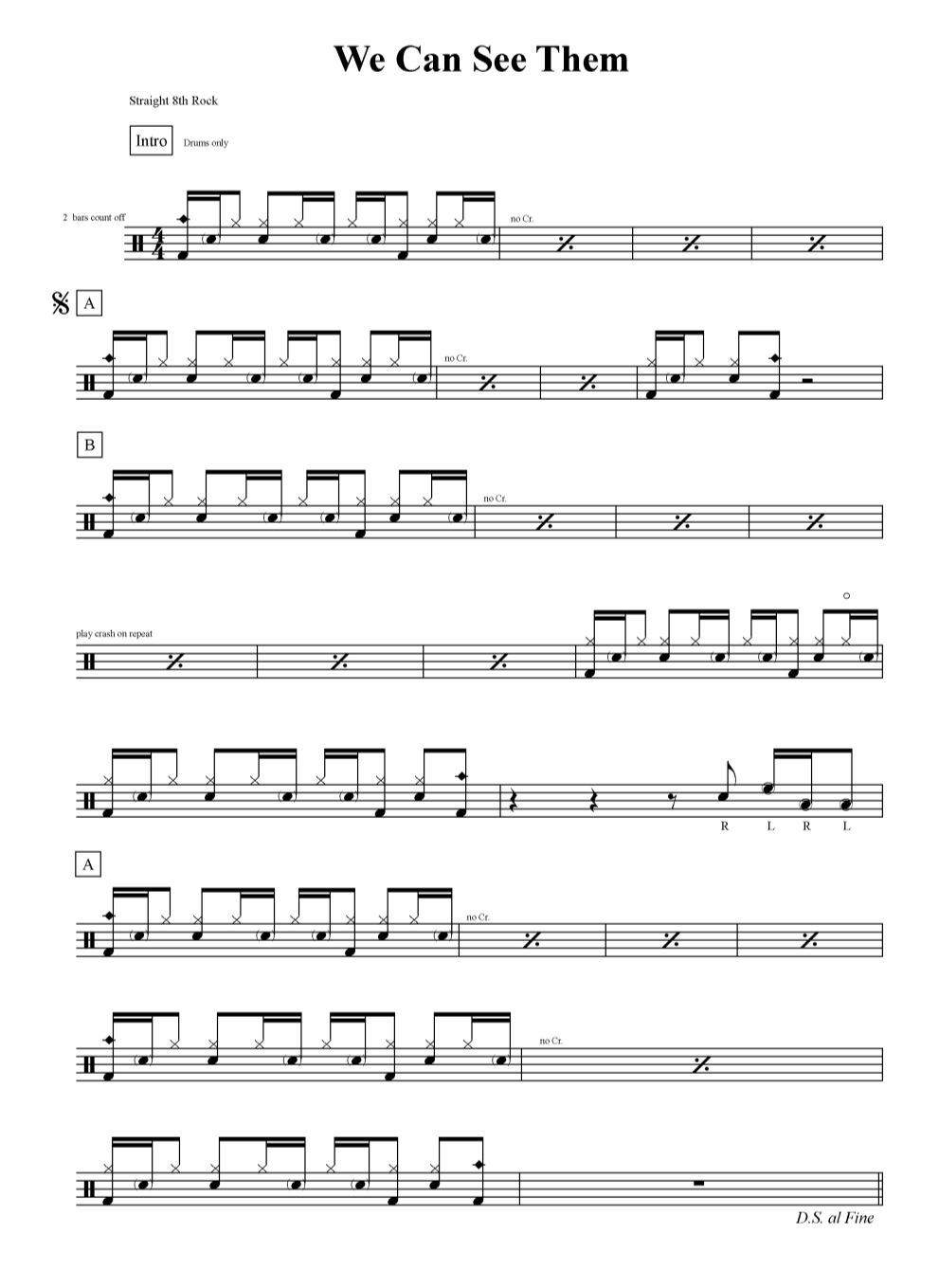 We Can See Them 鼓谱预览